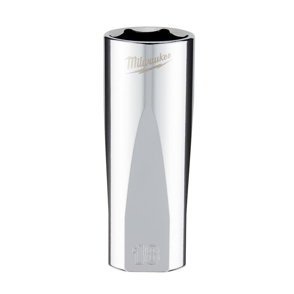 Milwaukee Promotional 3/8 Inch Drive 18mm Metric 6-Point Deep Socket, large image number 1