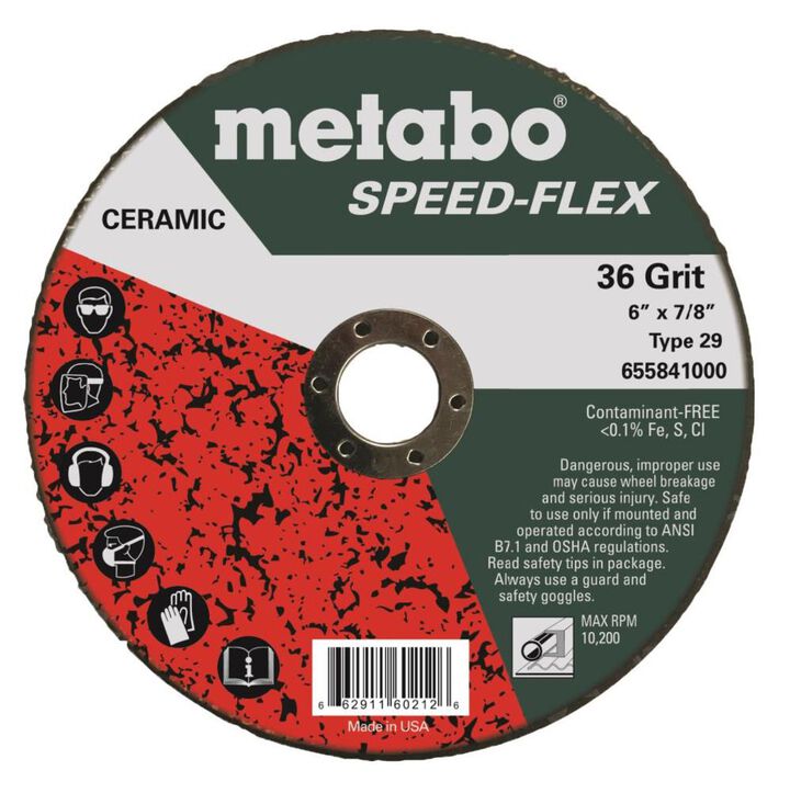 Metabo T29 6in x 7/8in Speed-Flex - 36 Grit