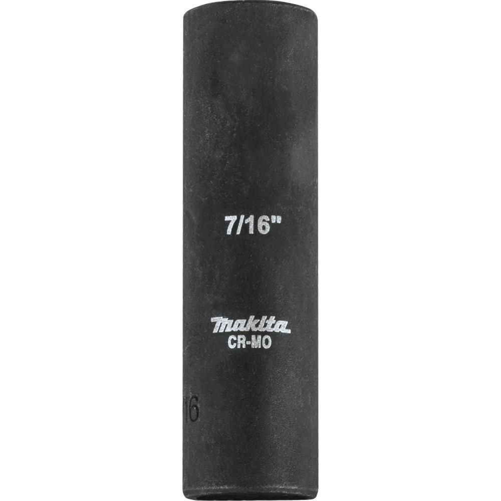 Makita 7/16in Deep Well SAE Impact Socket, 3/8in Drive, large image number 1