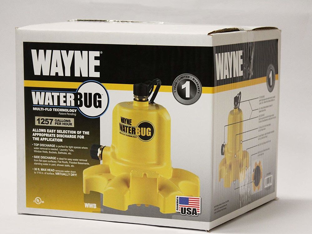 Wayne Water Systems WaterBUG Submersible Water Removal Pump with Multi