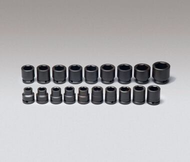 Wright Tool 3/4 In. Dr 19 pc. 6 Pt Std Metric Impact Socket Set
