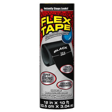 Flex Seal 12 In. x 10 ft. Flex Tape Rubberized Waterproof Tape - Black