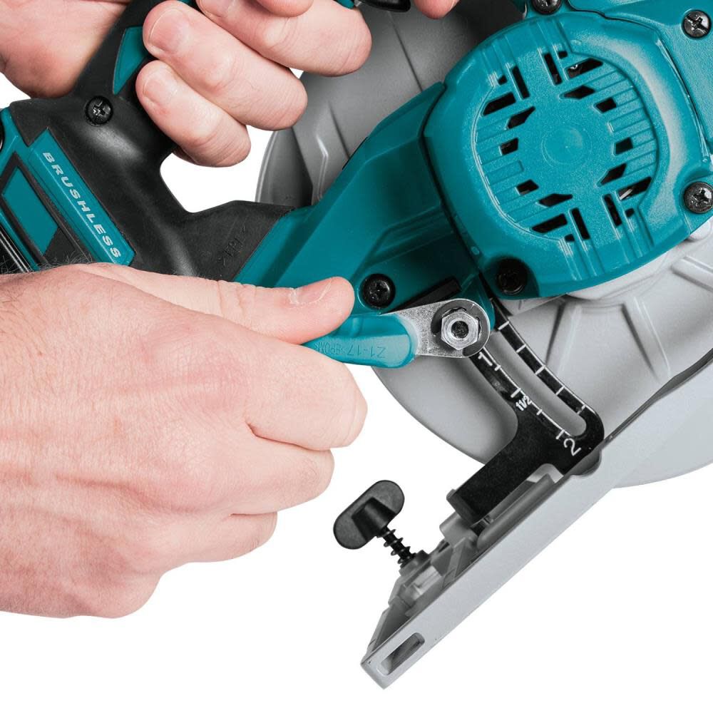 Makita 18V LXT Lithium-Ion Brushless Cordless 6-1/2 Inch Circular Saw (Bare Tool) & 64T Carbide-Tipped Ultra-Thin Kerf Saw Blade, large image number 12