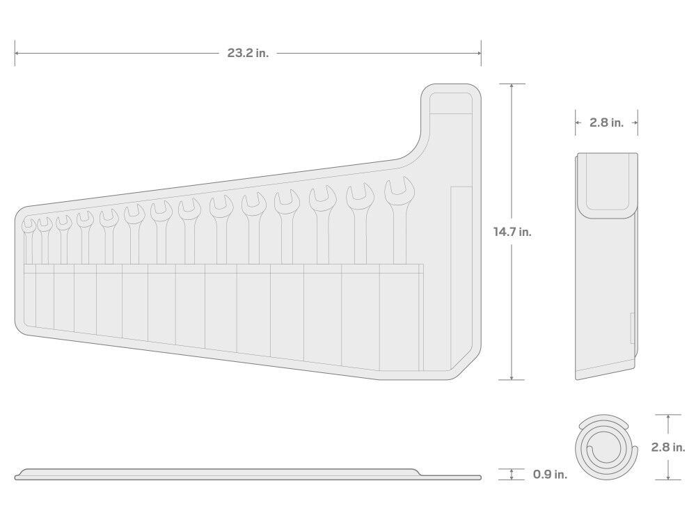 Tekton Combination Wrench Set with Pouch, 14-Piece (6-19 mm), large image number 5