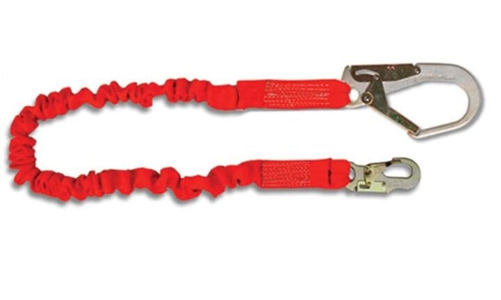 Guardian Fall Protection 4.5 - 6 Ft. Single Leg Stretch Lanyard with Rebar Hook End