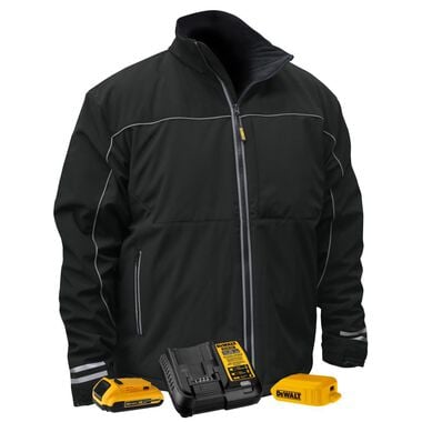 DEWALT Unisex Lightweight Heated Kit Soft Shell Black Work Jacket Small