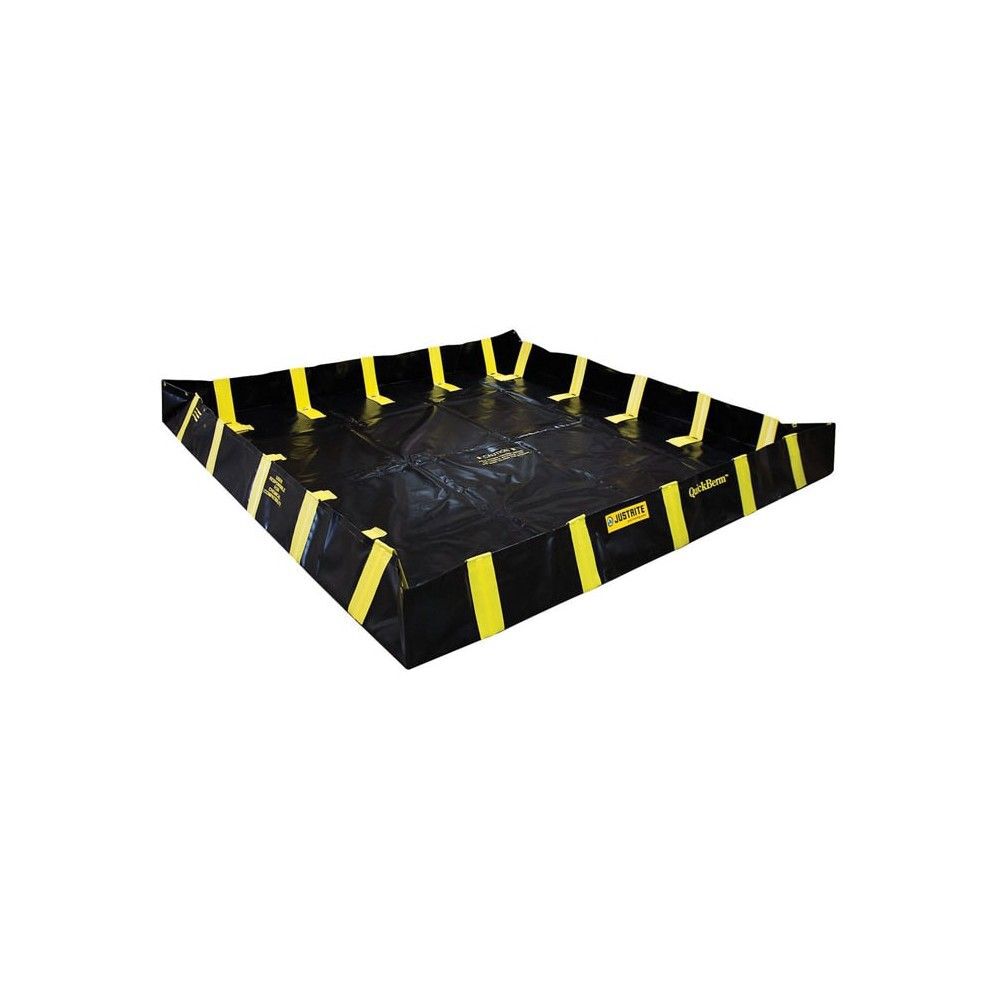 Justrite 745 Gallon Spill Containment Berm 10 ft x 10 ft x 12 in Black, large image number 1