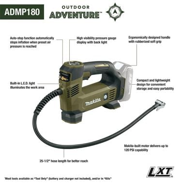 Makita Outdoor Adventure 18V LXT Inflator (Bare Tool), large image number 11