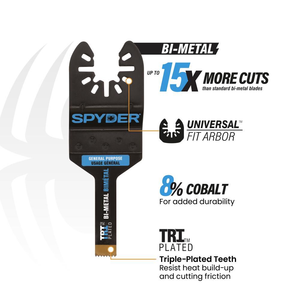 Spyder 3/8 Inch Universal Fit Bi-Metal Osc Blade for General Purpose Cuts, large image number 4