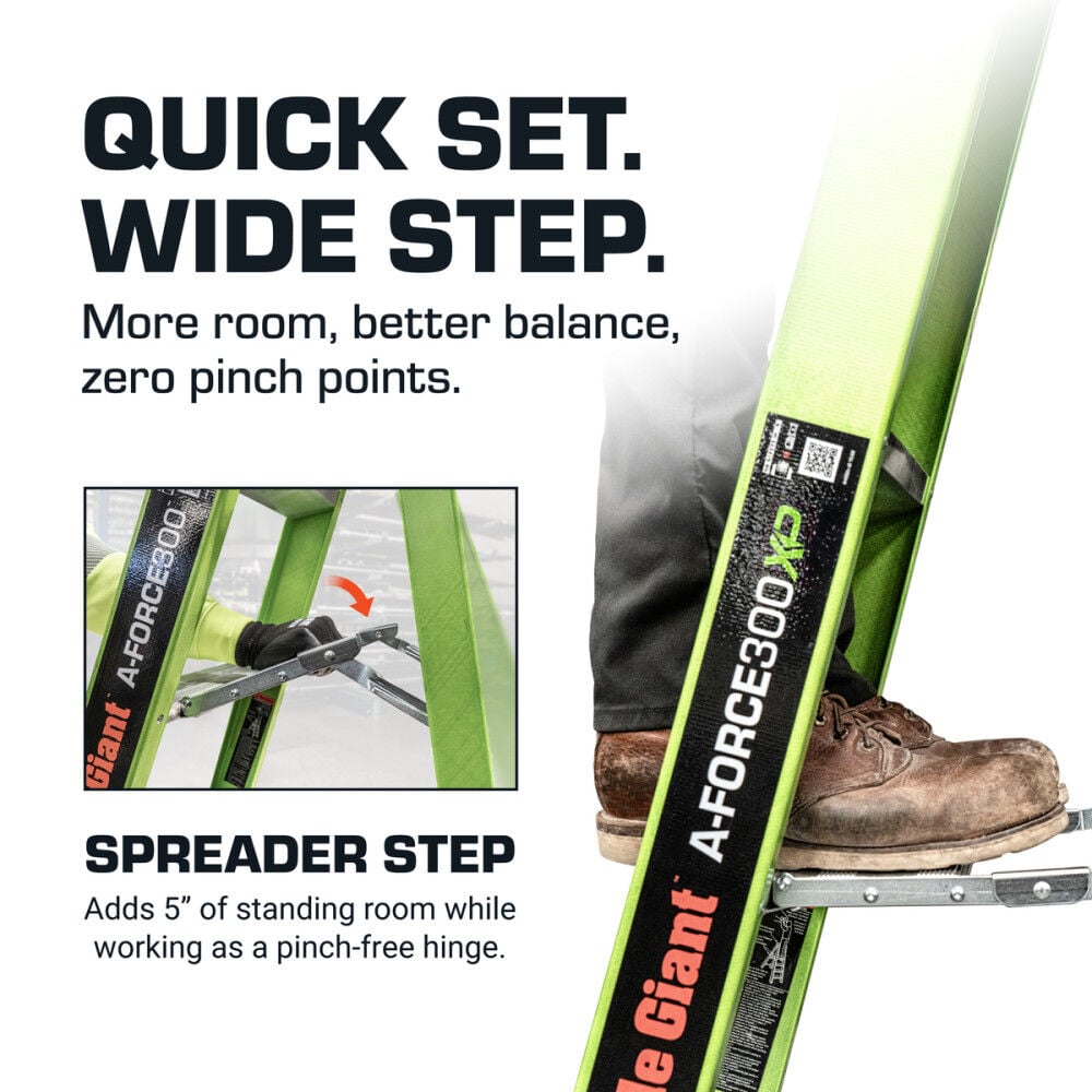 Little Giant Safety A-Force 300XP M8 ANSI Type IA 300 Lbs 8 Ft Pro-Grade Step Ladder, large image number 2