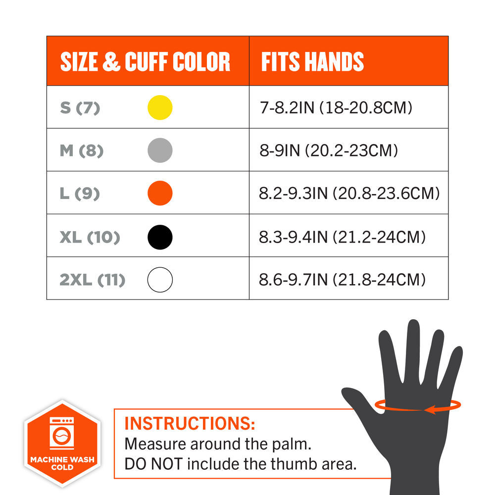 Ergodyne 7100 Nitrile Coated Impact Gloves XL Gray, large image number 7