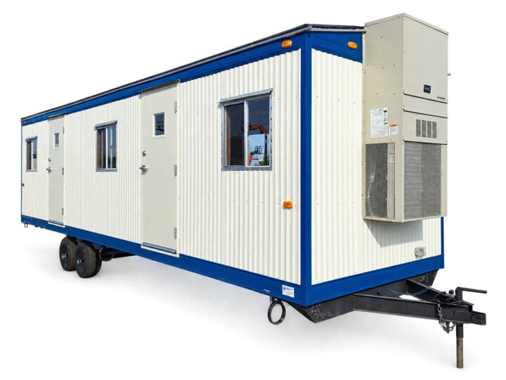 Commercial Structures 8 x 34 Ft Double Office Mobile Office Trailer with HVAC Unit