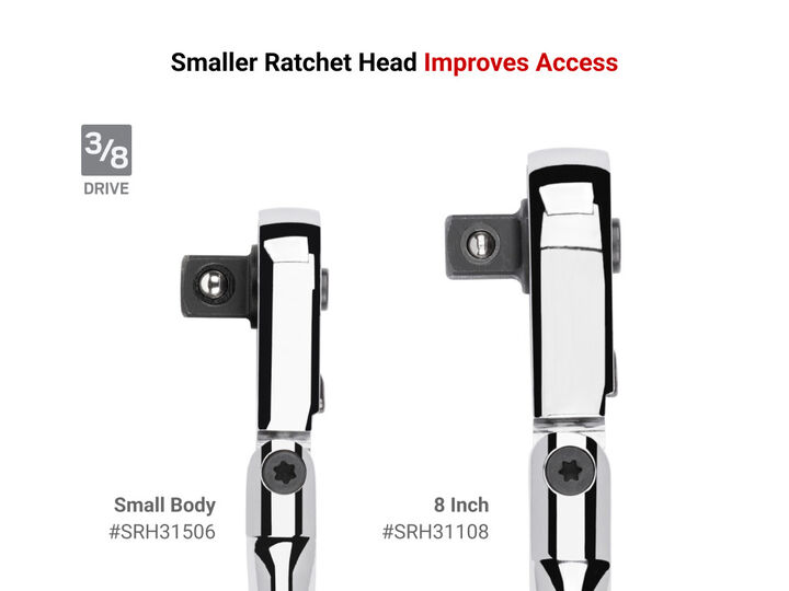 Tekton 3/8 Inch Drive x 6 Inch Quick-Release Small Body Ratchet, large image number 2
