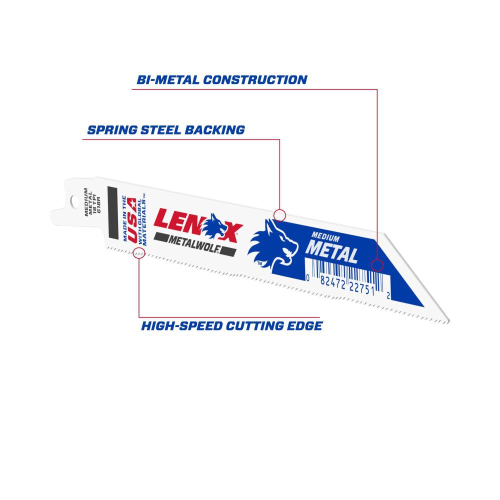 Lenox 6 Inch 18 TPI METALWOLF WAVE EDGE Reciprocating Saw Blades 50 Pack, large image number 3