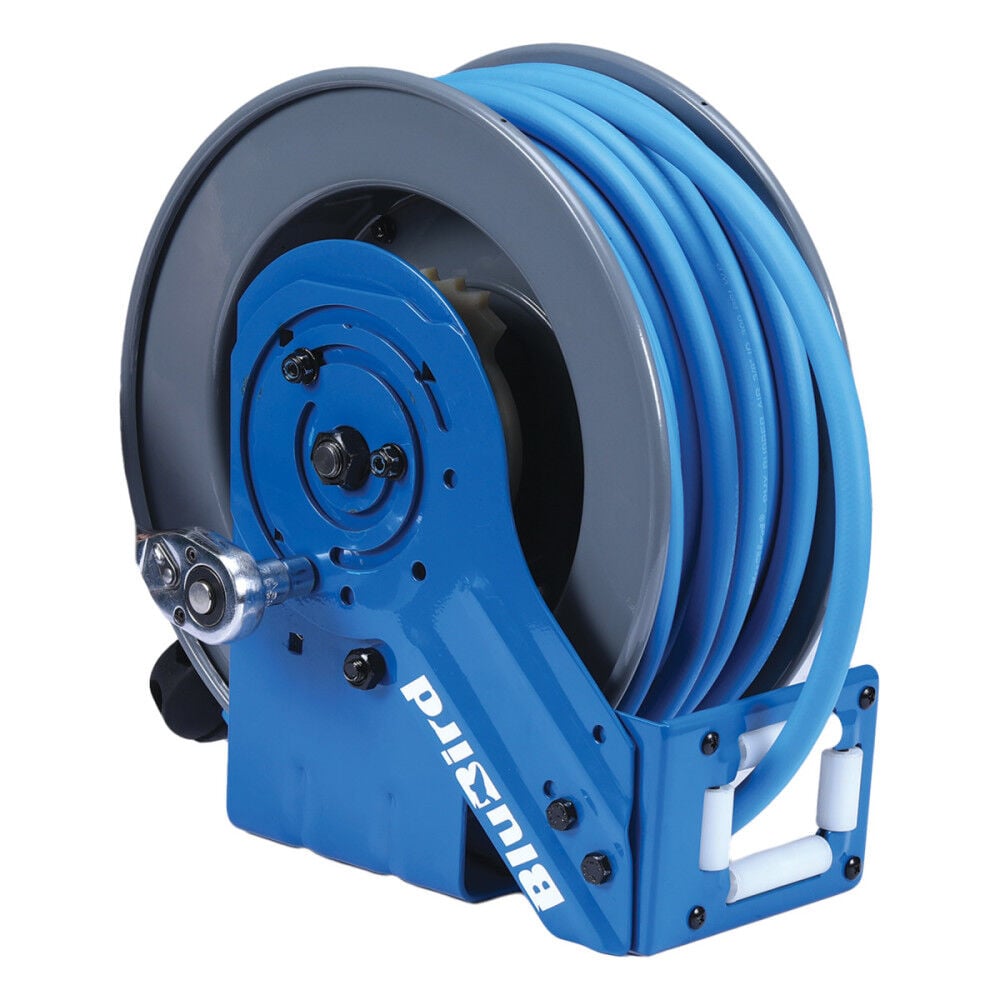 BluBird 3/8 Inch x 50 Ft. Steel HD All-In-One Air Hose Reel Assembly – BBRHD3850-AIO