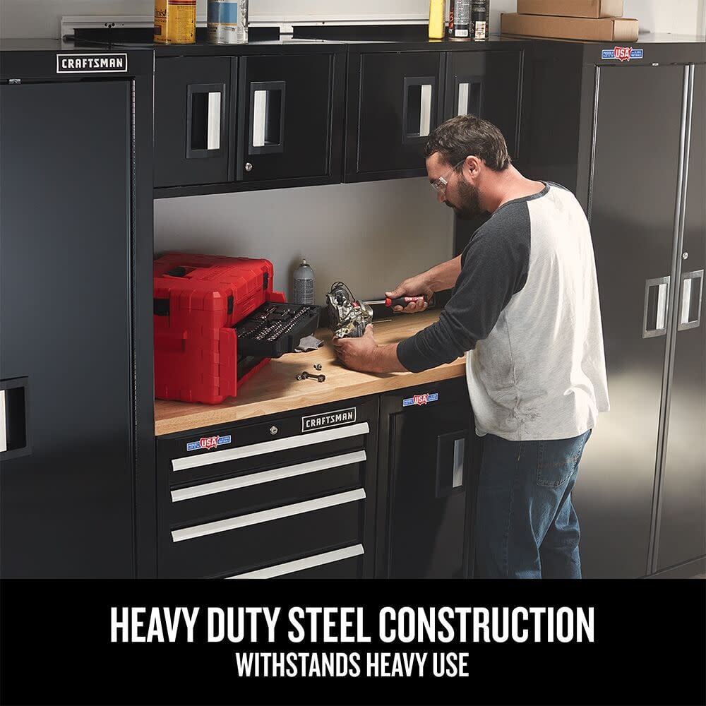 CRAFTSMAN 126 Inch Wide Welded Metal Storage Suite With Cabinet and Drawer Storage, 7 Piece, large image number 7
