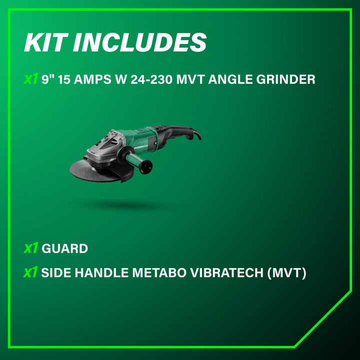 Metabo HPT Pro Series W 24-230 MVT 9 Inch Angle Grinder, large image number 4
