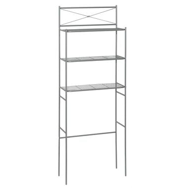 Zenith Over the Toilet Freestanding Spacesaver Satin Nickel Steel