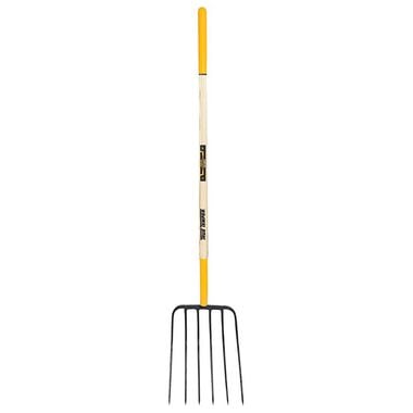 Ames 6-Tine Manure Fork with Cushion End Grip-on Hardwood Handle