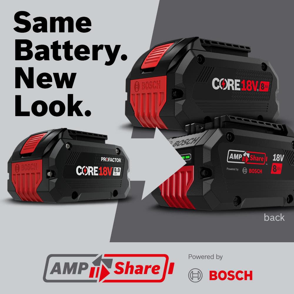 Bosch CORE18V Battery Lithium Ion 8Ah PROFACTOR Performance 2 Pack
