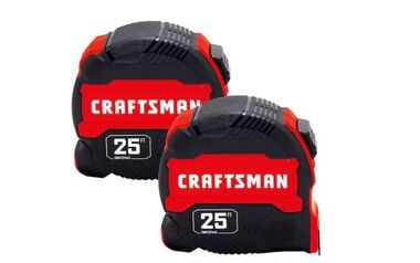 CRAFTSMAN Compact Easy Grip 25 Foot Tape Measure, 2 Pack