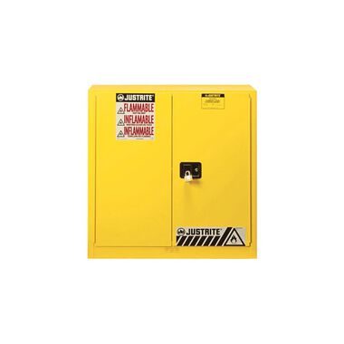 Justrite 35 In. Height 30 Gallon Yellow Steel Manual Close Cabinet