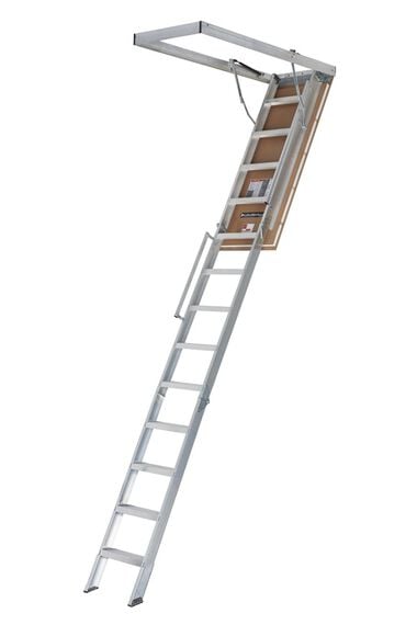 Louisville Ladder Attic Ladder Aluminum 350# 25.5 Inch x 63 Inch x 12ft