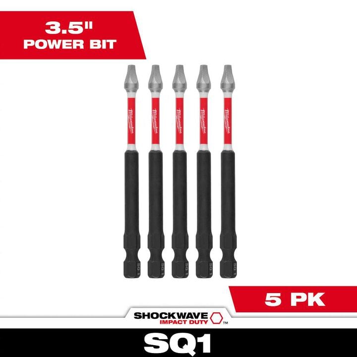 Milwaukee SHOCKWAVE 3.5 in. SQ1 Impact Driver Bits 5PK