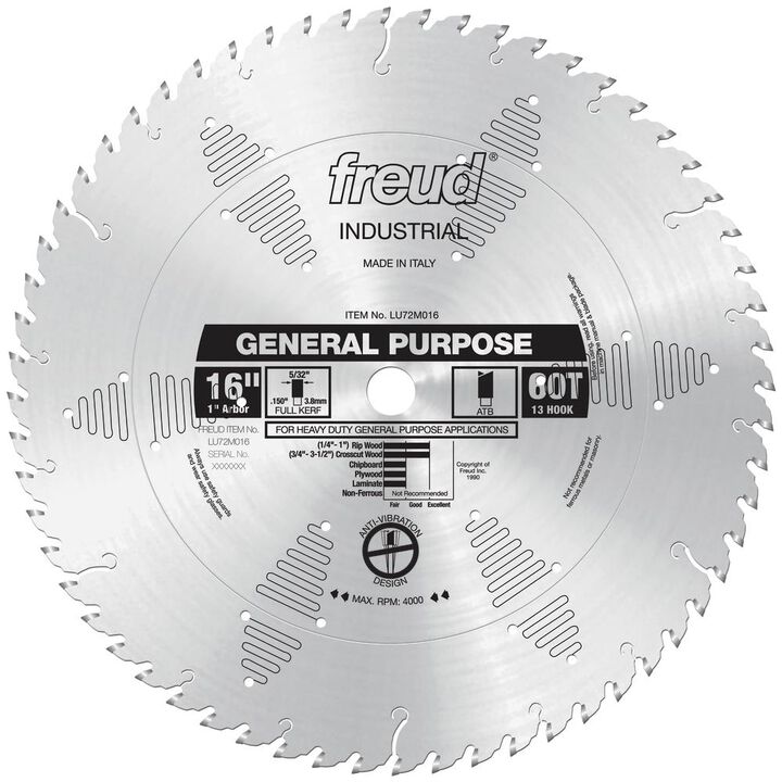 Freud 16in General Purpose Blade, large image number 1