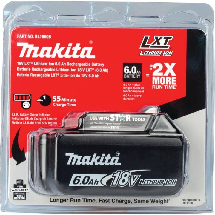 Makita 18V LXT 18V 6Ah Lithium Ion Power Tool Battery Pack with Fuel Indicator, large image number 4