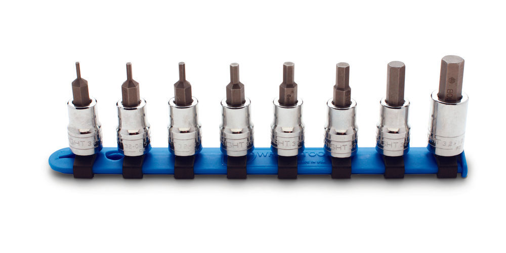Wright Tool Hex Metric Socket Set with Bit 2mm to 10mm 3/8in Drive 8pc, large image number 1