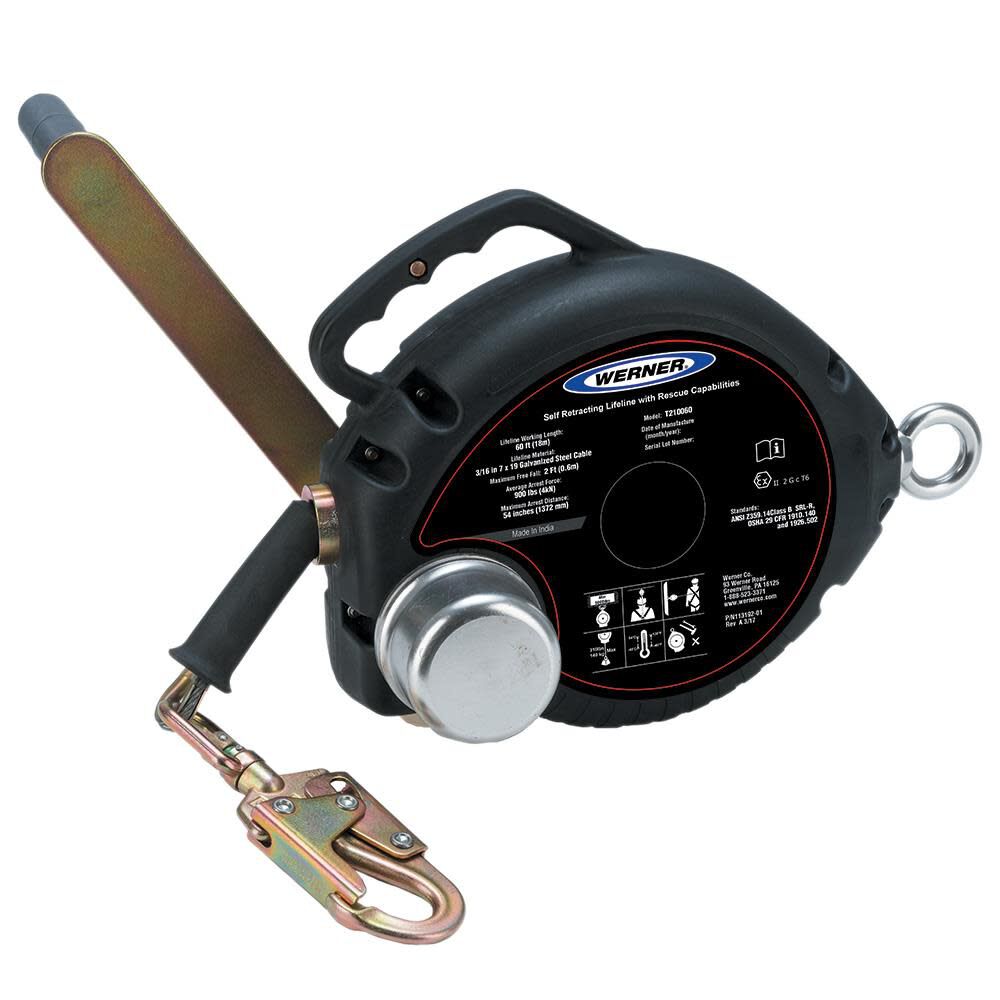 Werner 60 Ft. 3-Way Self-Retracting Lifeline with Rescue Capability, large image number 1