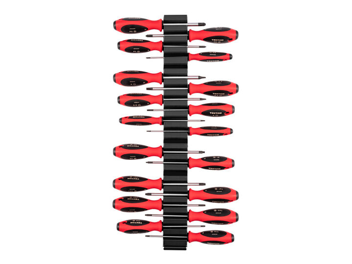 Tekton Screwdriver Set with Organizer - 4 Inch 18 Piece #0-#3 3-8 mm T10-T30 #1-#2