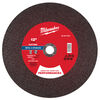 Milwaukee 12 Inch x 1/8 Inch x 1 Inch Performance+ Metal Cut Off Wheel Type 1, small image number 1