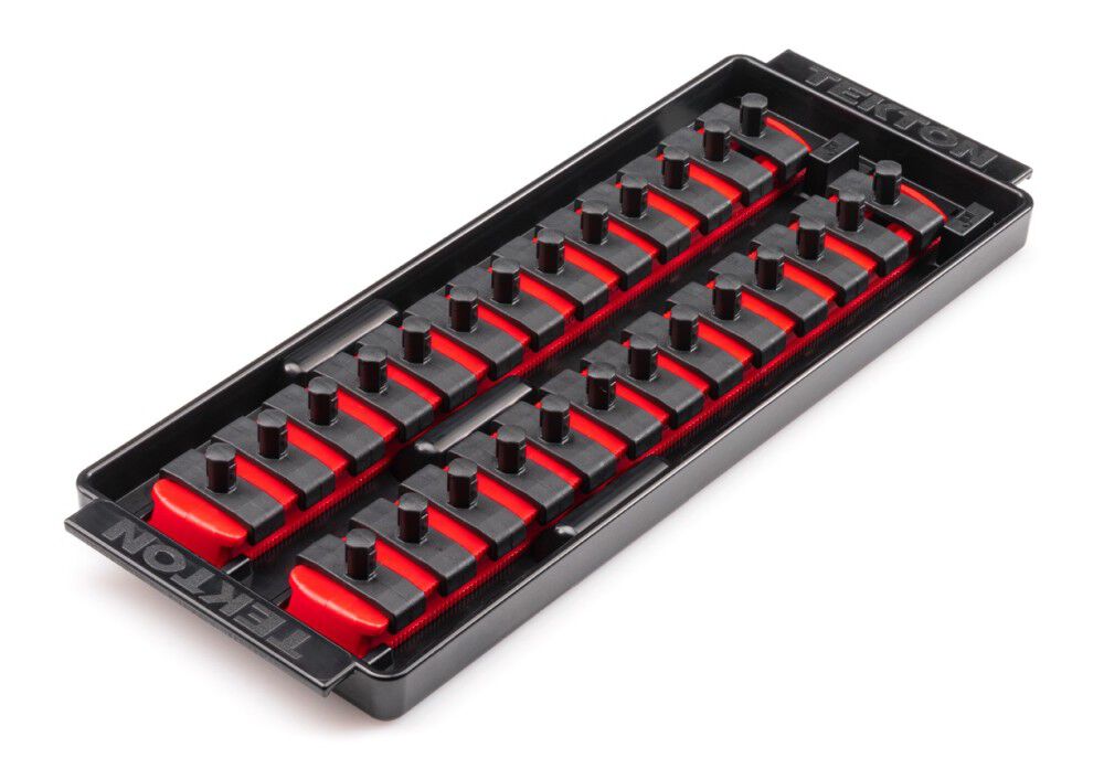 Tekton 26 Slot Universal Socket Organizer for 1/4 Inch Drive Sockets and Bit Sockets, Red, large image number 2