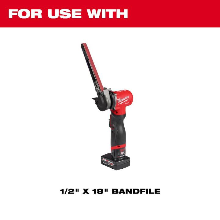 Milwaukee 1/2 Inch x 18 Inch 80 Grit Bandfile Belts  4 Pack, large image number 2