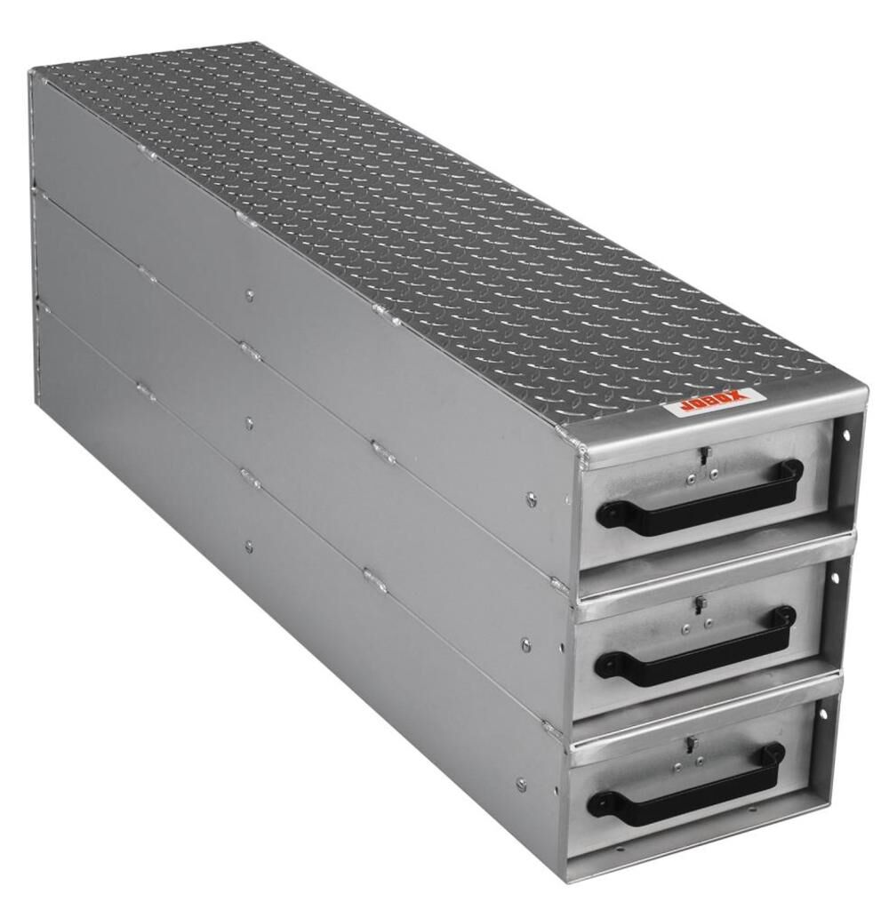 Crescent JOBOX 3 Drawer Long Stacked Heavy-Duty Aluminum Drawer Storage 12inW x 18inH x 50inL, large image number 1