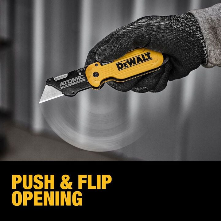 DEWALT ATOMIC COMPACT SERIES Push and Flip Folding Utility Knife, large image number 2