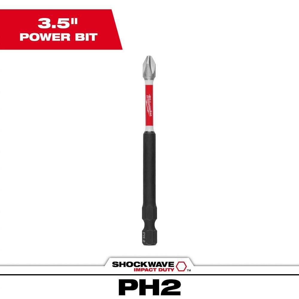 Milwaukee SHOCKWAVE 3-1/2 in. Impact Phillips #2 Power Bit, large image number 1