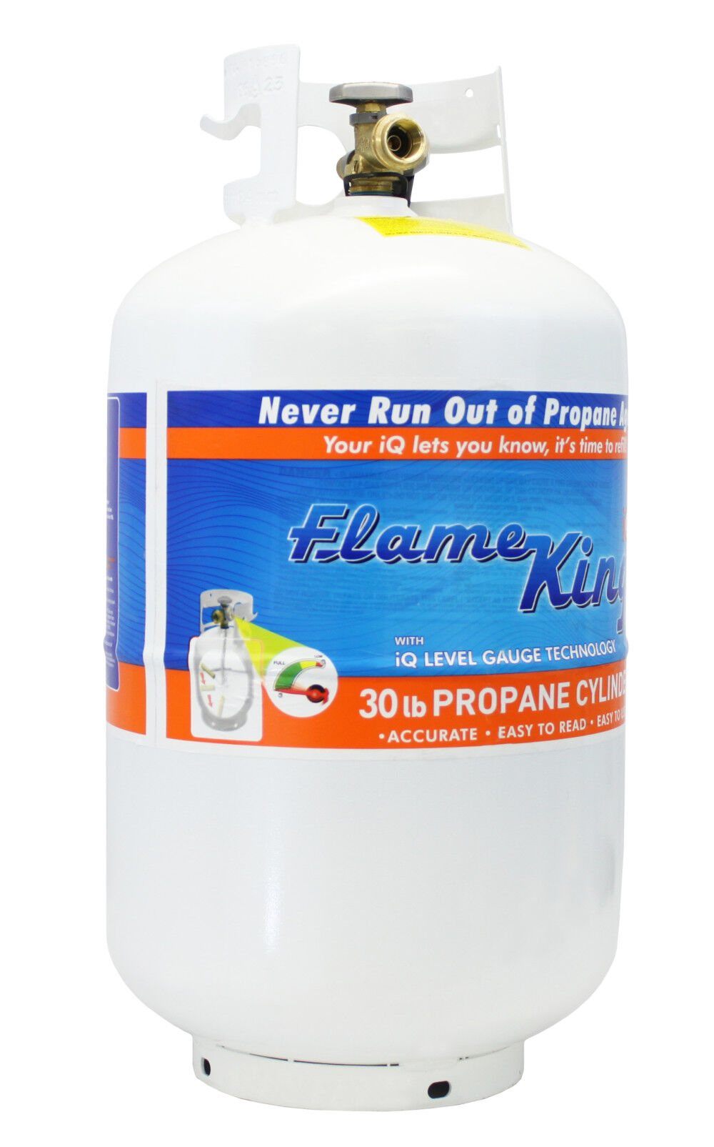 Flame King 30 Lb Cylinder with OPD and Gauge Empty, large image number 1