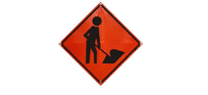 Dicke Safety Products 48 In. x 48 In. Orange Reflective Roll-Up Vinyl Sign