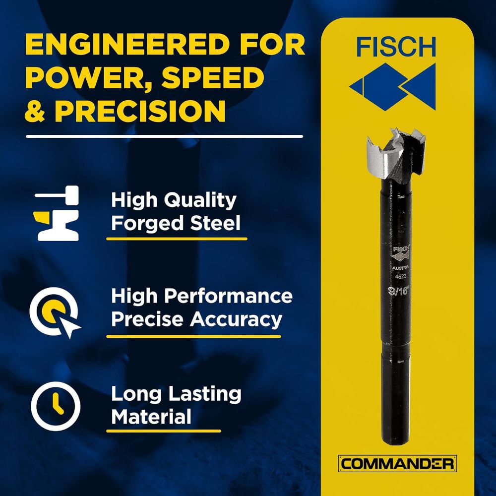 Fisch 9/16 Inch Black Shark HSS Forstner Drill Bit 12 Pieces, large image number 4
