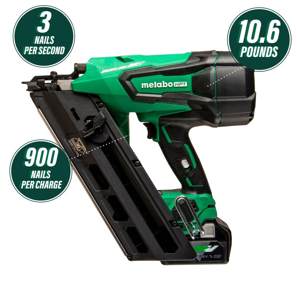 Metabo HPT MultiVolt 3 1 2in Framing Nailer Kit NR3690DCM Acme Tools