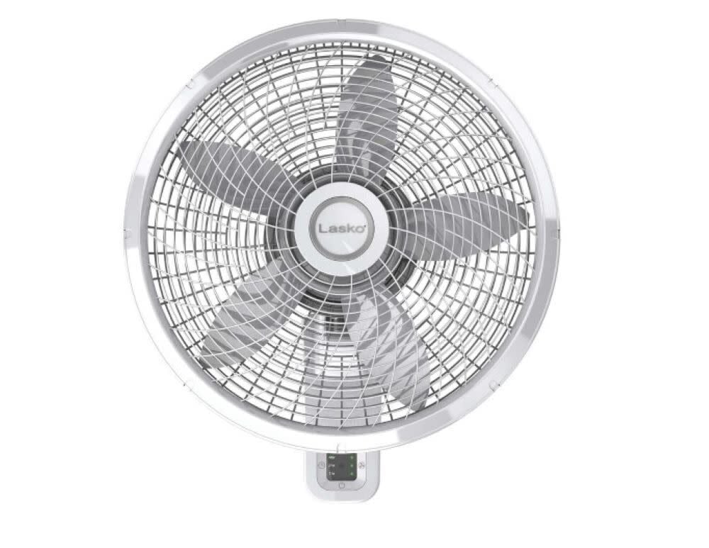 Lasko Oscillating Wall Mount Fan 22.5in H X 18in D 3 Speed – 6505846