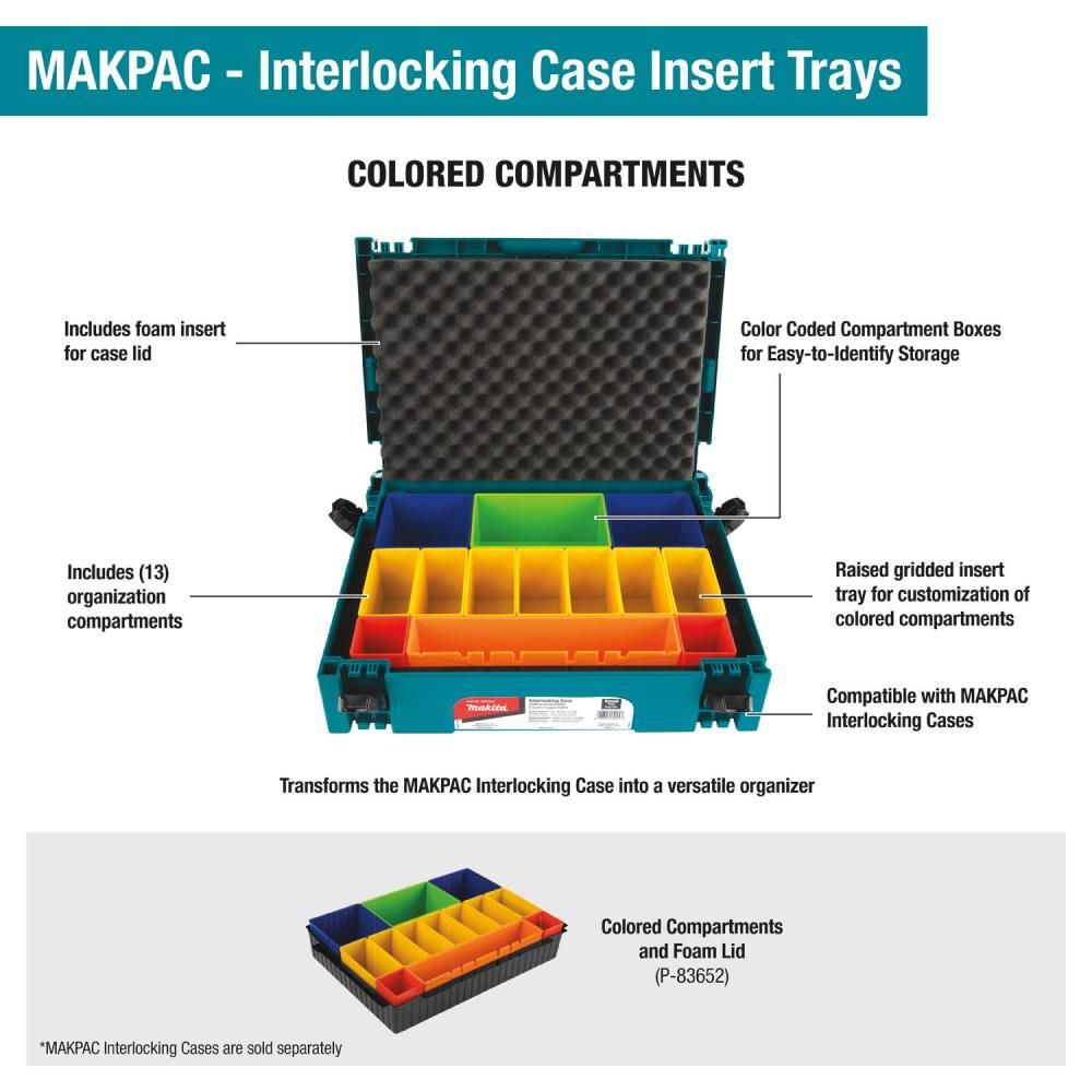 Makita MAKPAC Interlocking Case Insert Tray, large image number 9