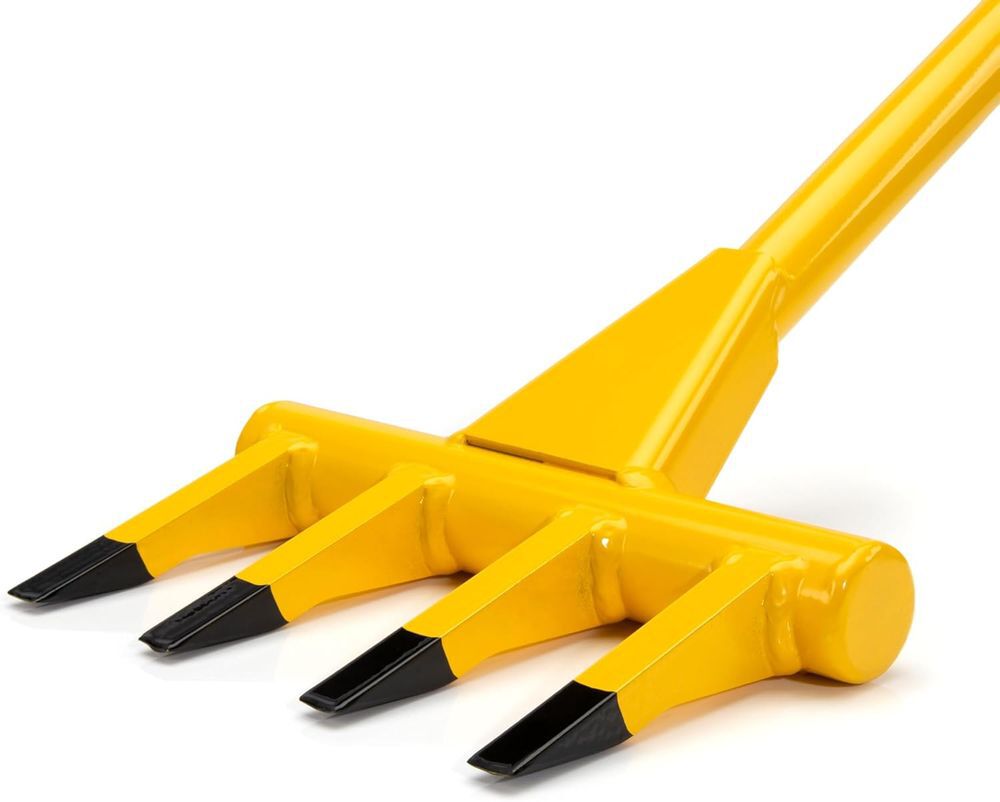 Honey Badger 4-Tine 40.5 Inch Steel Yellow Demo Fork with 40 Inch Handle, large image number 3