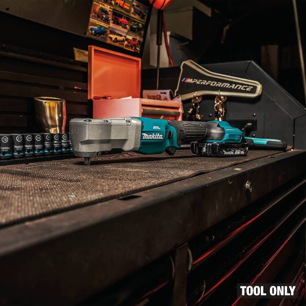 Makita 18V LXT Lithium-Ion Brushless Cordless High Torque 3/8 Inch Square Drive Angle Impact Wrench with Friction Ring (Bare Tool), large image number 3