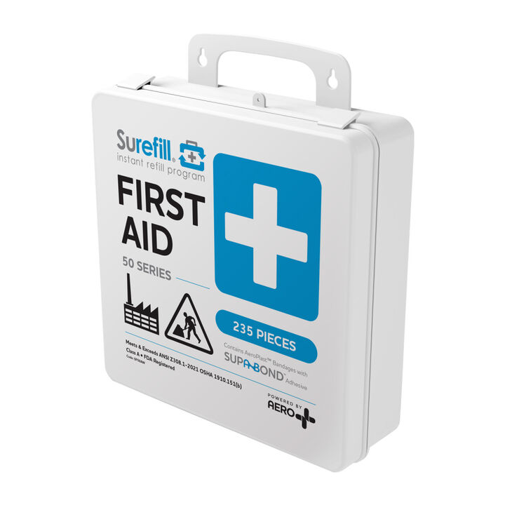Aero Healthcare SUREFILL 50 ANSI 2021 A+ First Aid Kit - Weatherproof Plastic Case, large image number 1