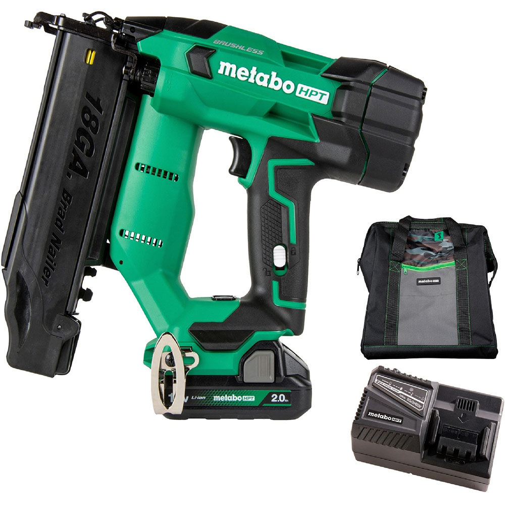 Metabo HPT 18V Brad Nailer Compact 18 Gauge Cordless Kit 2Ah - NT1850DFTM