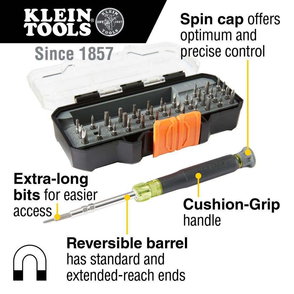 Klein Tools All-in-1 Precision Screwdriver Set with Compact Carrying Case